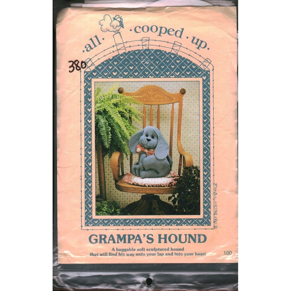 Vintage 1987 All Cooped Up Grampas Hound Soft Sculpture Dog Sewing Pattern 100